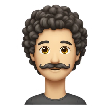 Un homme de 18 ans avec un bouc et une moustache, des cheveuxlon bouclés, il a un keffyieh sur la tête sticker