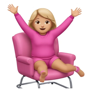 Little Girl fat but not too fat standing but falling off of a chair half in the air chair with pink clothes on standing on chair but fell off not touching chsir sticker