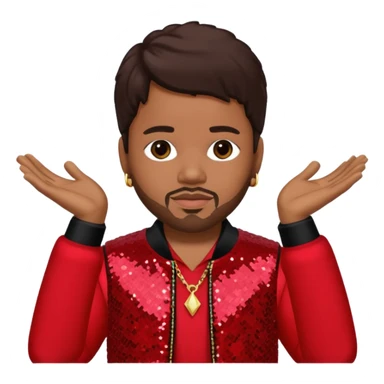 The-Dream, R&B Singer (b.1977) with dark brown hair, red sequin tour outfit  sticker