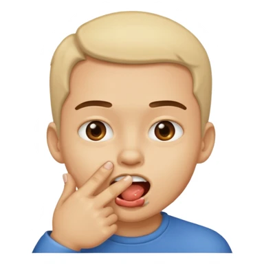 Una cara mordiendose un dedo sticker