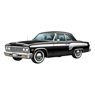 Black and white old school low rider car  sticker