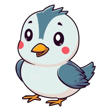 Cute bird with loving eyes sticker