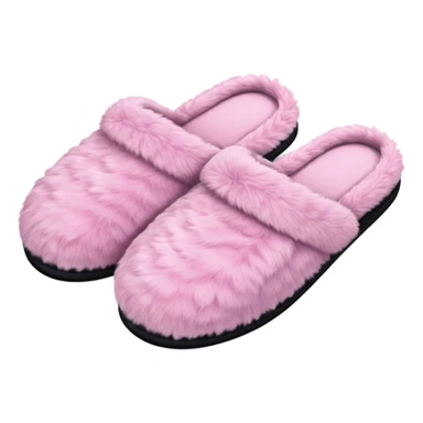 Pink fluffy slippers sticker