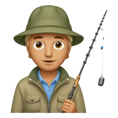 man casting a fishing rod sticker