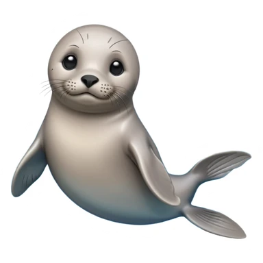 A 3D cartoon seal swimming with visible flippers, calm blue water, soft sunlight, Memoji-style realism. sticker