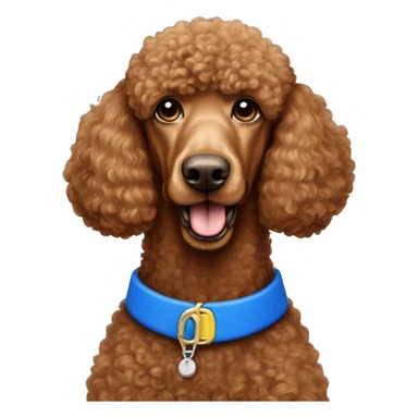 red standard poodle with blue collar  sticker