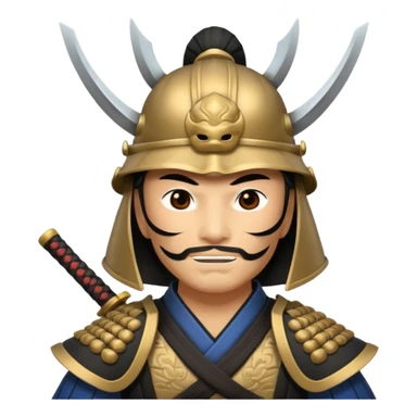 Samurai with helmet and a mask sticker