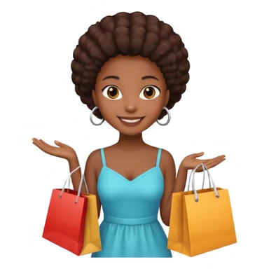 black girl holding shopping bags  sticker