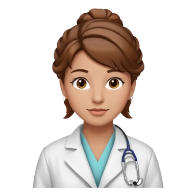 healthcare instructor standing up brown hair updo sticker