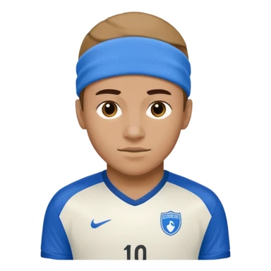 soccer winger with sweatband, blue color. sticker