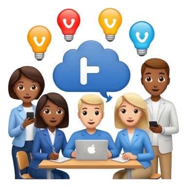 group of people ultimately creating a social media agency sticker