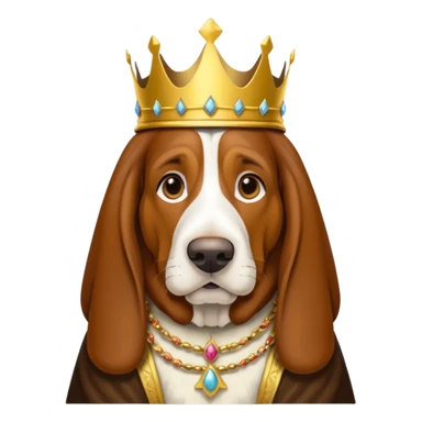 Basset Hound dressed as a king sticker