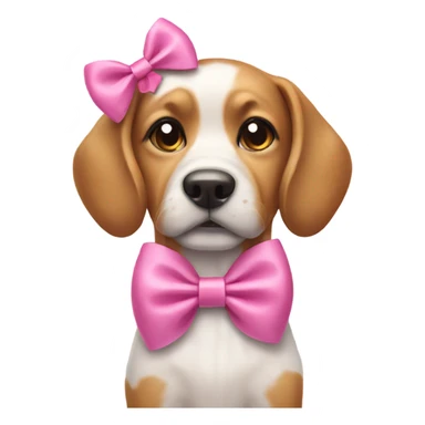 Dog wearing a pink bow  sticker