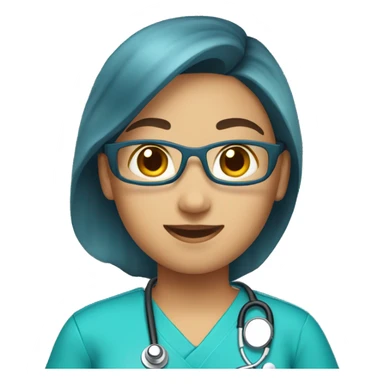 Medical assistant wearing blue scrubs sticker