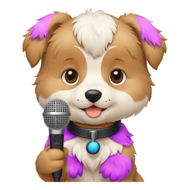 Cute puppy with a microphone ￼ sticker