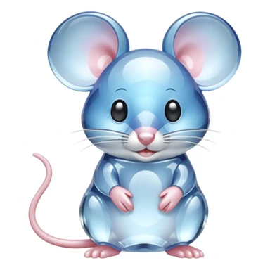 Realistic Crystal clear mouse figure sticker