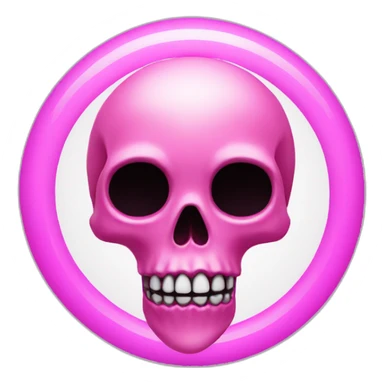 pink skull with a floating ring over head sticker