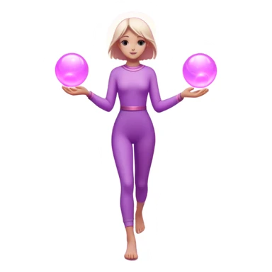 
A small figure walks across a glowing bridge, holding soft pink and purple orbs in each hand—symbolizing compassion and forgiveness. A gentle heart aura trails behind them, showing healing in motion. sticker