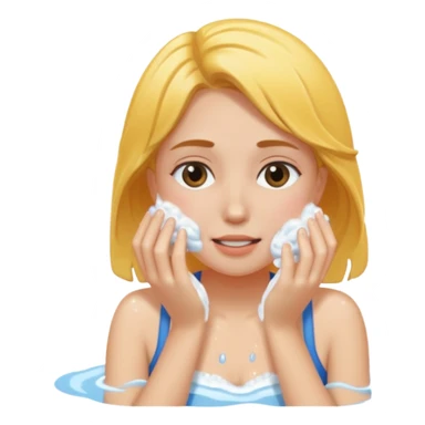 a female washing  her face sticker