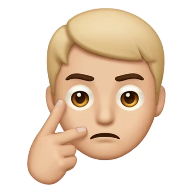 Emoji qui regarde mal avec un sourcil en l’air et l’index au coins de sa bouche et sa bouche dois être comme ça 🫦 sticker