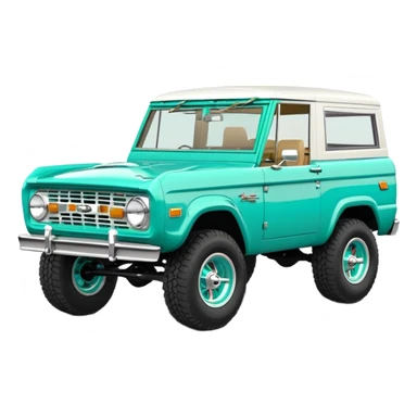 turquoise green classic ford bronco with ansen slot alminum wheels sticker
