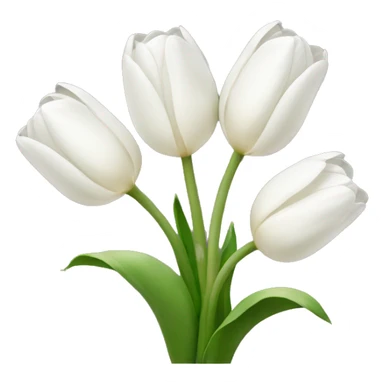 white tulip bouquet with a white bow holding the flowers together sticker