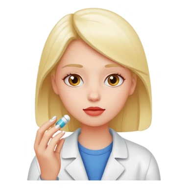 Girl taking pill sticker