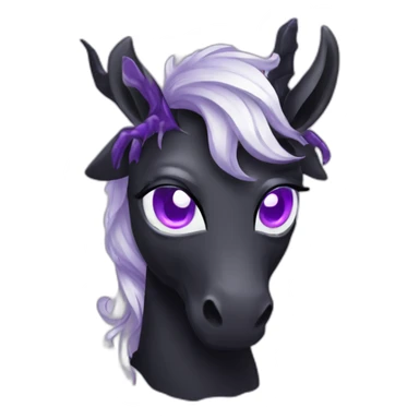 Spooky black unicorn with purple eye and white spider webs sticker