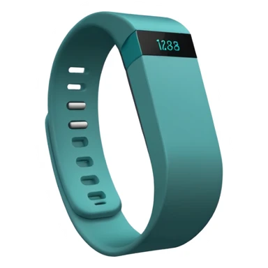 a teal fitbit band lying flat in the style of an ios emoji  sticker