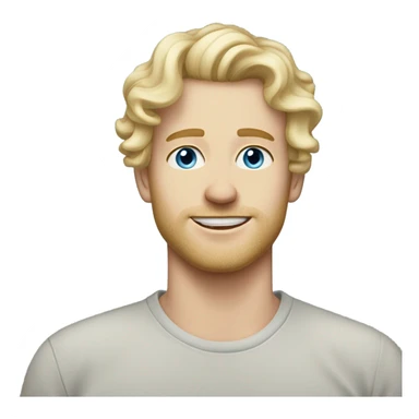 light curl blonde 30yo man blue eyed pale skin sticker