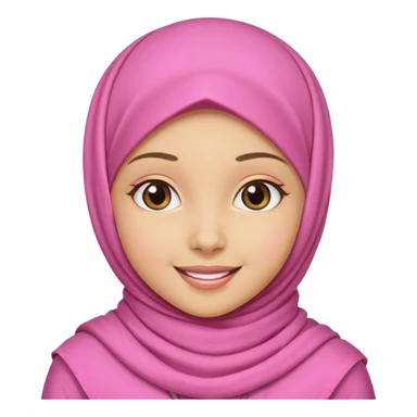 A medium light skin girl with pink hijab smile JANGAN KELIHATAN GIGI sticker