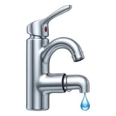 a faucet with a water droplet at the end sticker