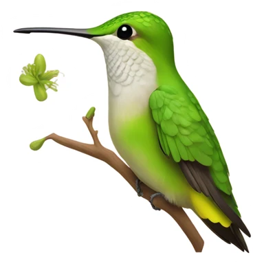 Simple real hummingbird with chartreuse background  sticker