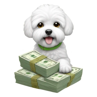 Maltese Bichon buying with money  sticker