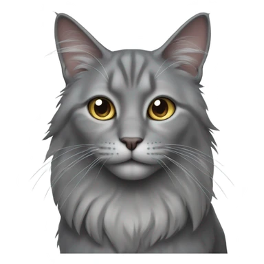 fold-eared long-haired gray cat sticker