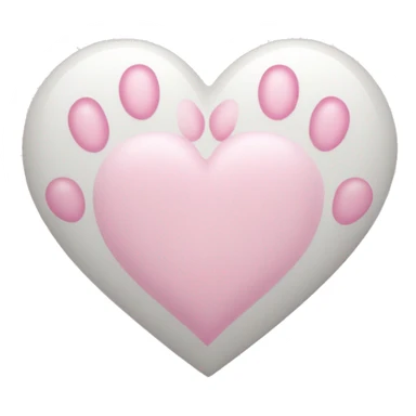 White heart with small pink paw prints on it sticker