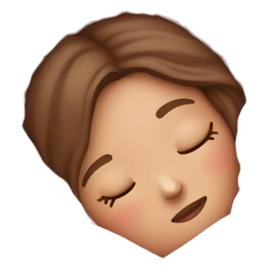 White Girl brown hair sleeping cozy in folded pink blanket  sticker