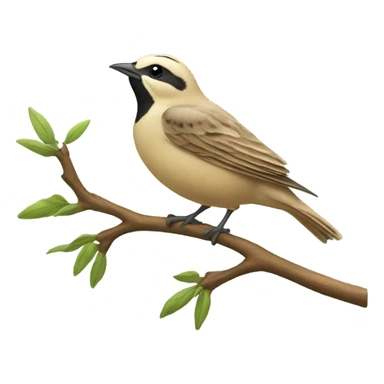A lark sings while sitting on a branch sticker