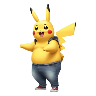 Overweight homosexual pikachu sticker
