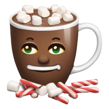 Christmas Mug of hot chocolate with mini marshmallows sticker
