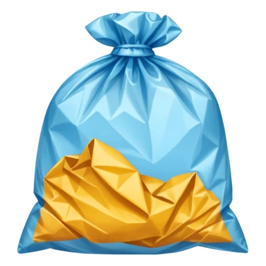 a plastic polythene bag in a simple vector style sticker