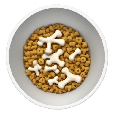 bone pattern in dog food bowl  sticker