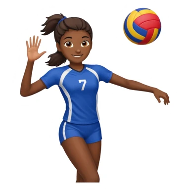 una chica morena jugando voleibol sticker