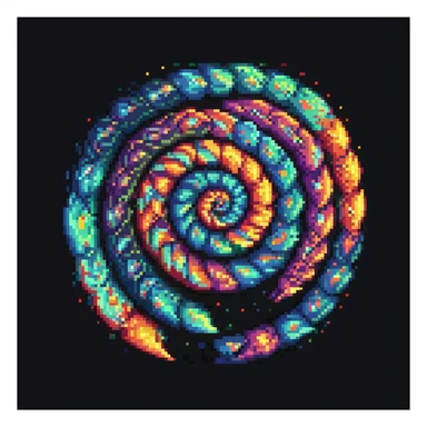 pixel art galaxy, spiral arms, vibrant colors sticker