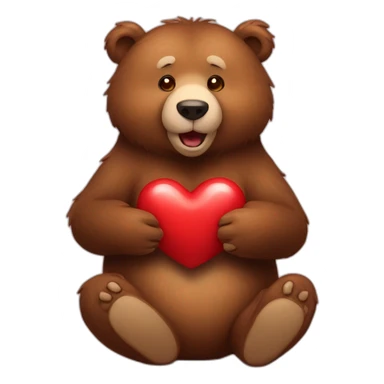 Bear giving heart  sticker