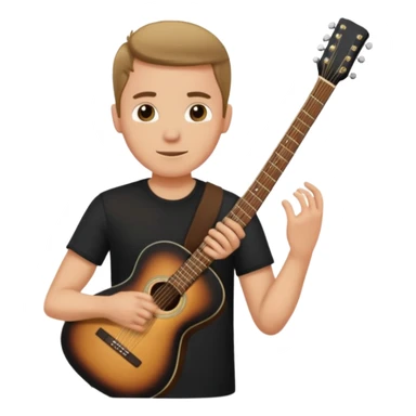 man holding guitar sticker