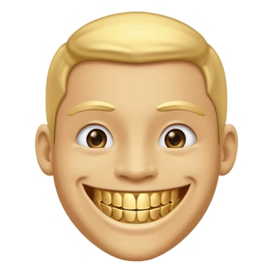 An emoji checking it's grillz lyk a rapper  sticker