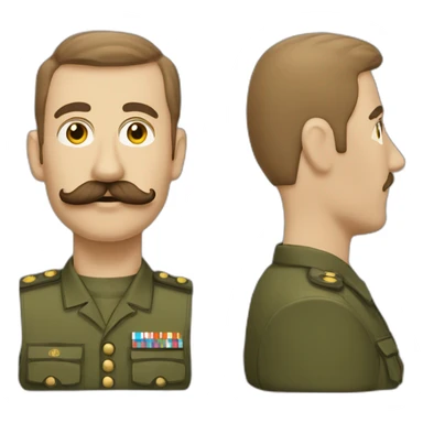 Un homme militaire avec une moustache CARRÉ QUI RESSEMBLE A HIlair et des cheveux bruns qui lève la main et qui est énervé  sticker