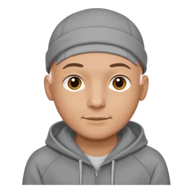 CUte bald man in hoody sticker