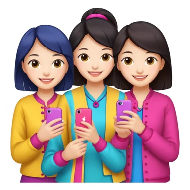 a group of friends who are female and all chinese from Hong Kong sticker